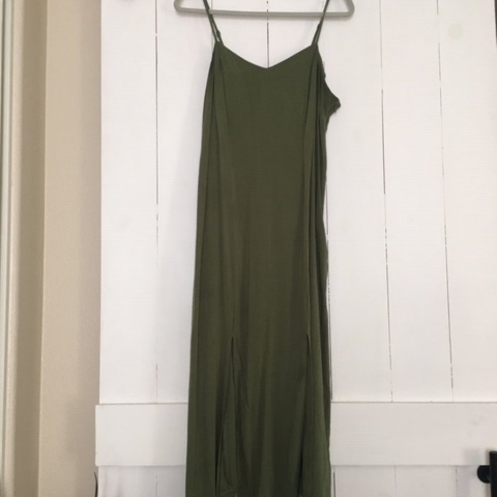 Olive green maxi dress